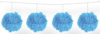 Pompoms slinger blauw